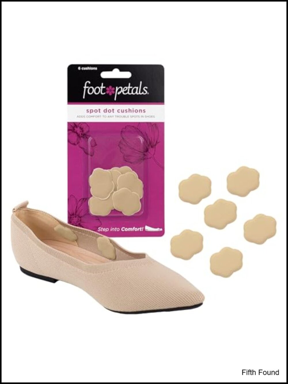 Foot Petals Spot Dot Cushion Blister Relief Heel Inserts 6 Count